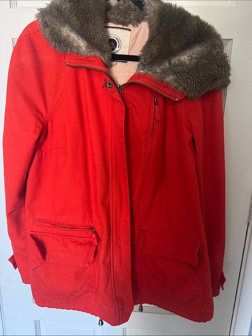 Women's Jacket with Faux-Fur Collar